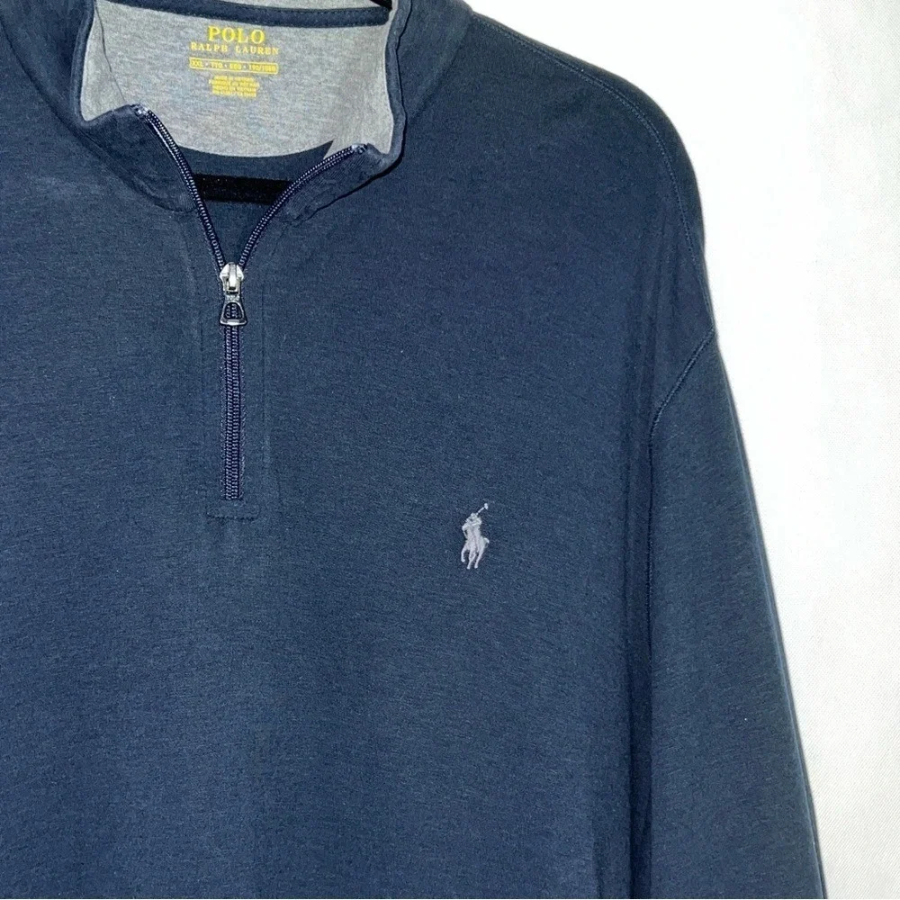 Ralph‎ Lauren Polo Sweater Men's XXL Blue Performance Pullover 1/4 Zip Golf